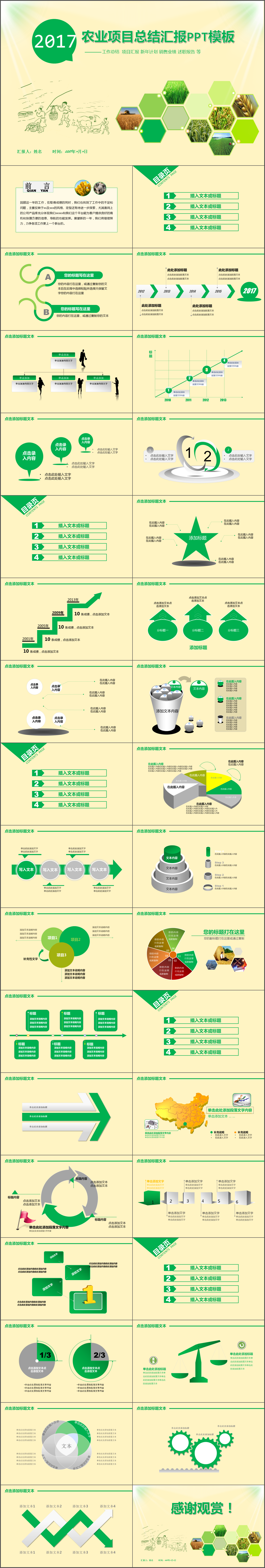 农业项目总结汇报PPT模板
