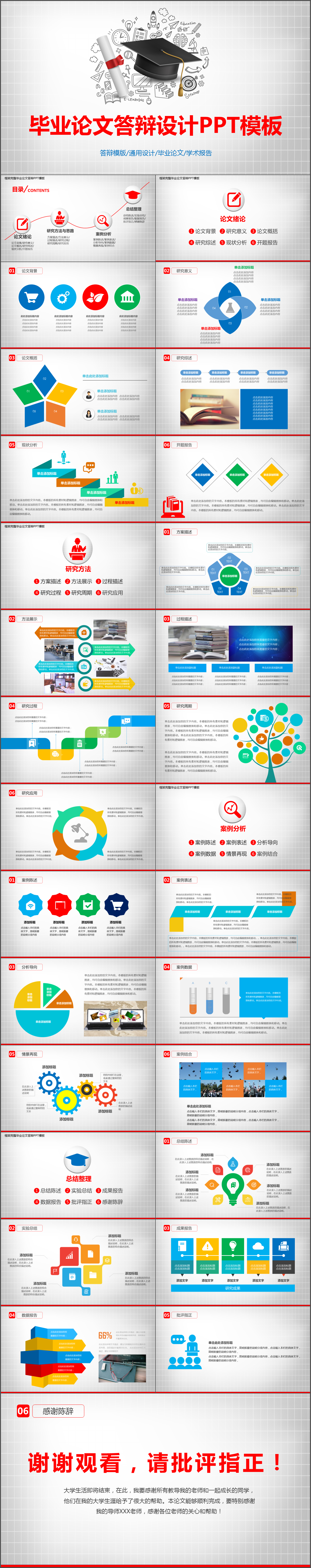 学术报告毕业答辩PPT模板