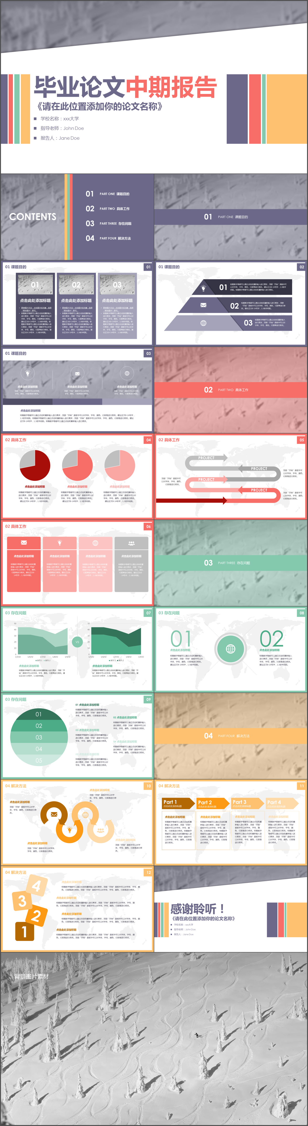 多彩毕业论文中期报告PPT