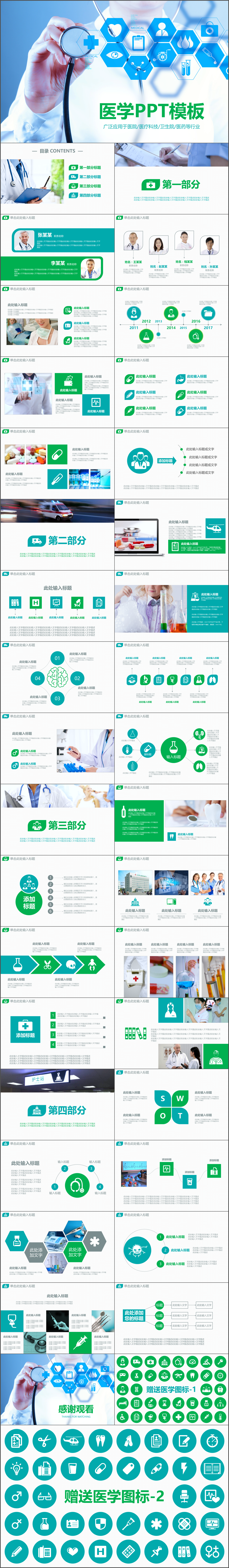 医学医药行业实用工作汇报总结PPT模板