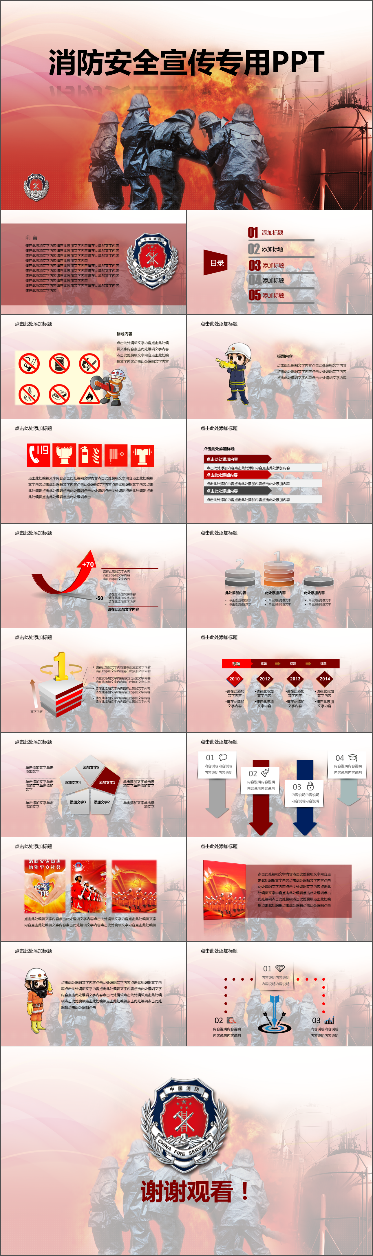 消防安全宣传专用PPT模板